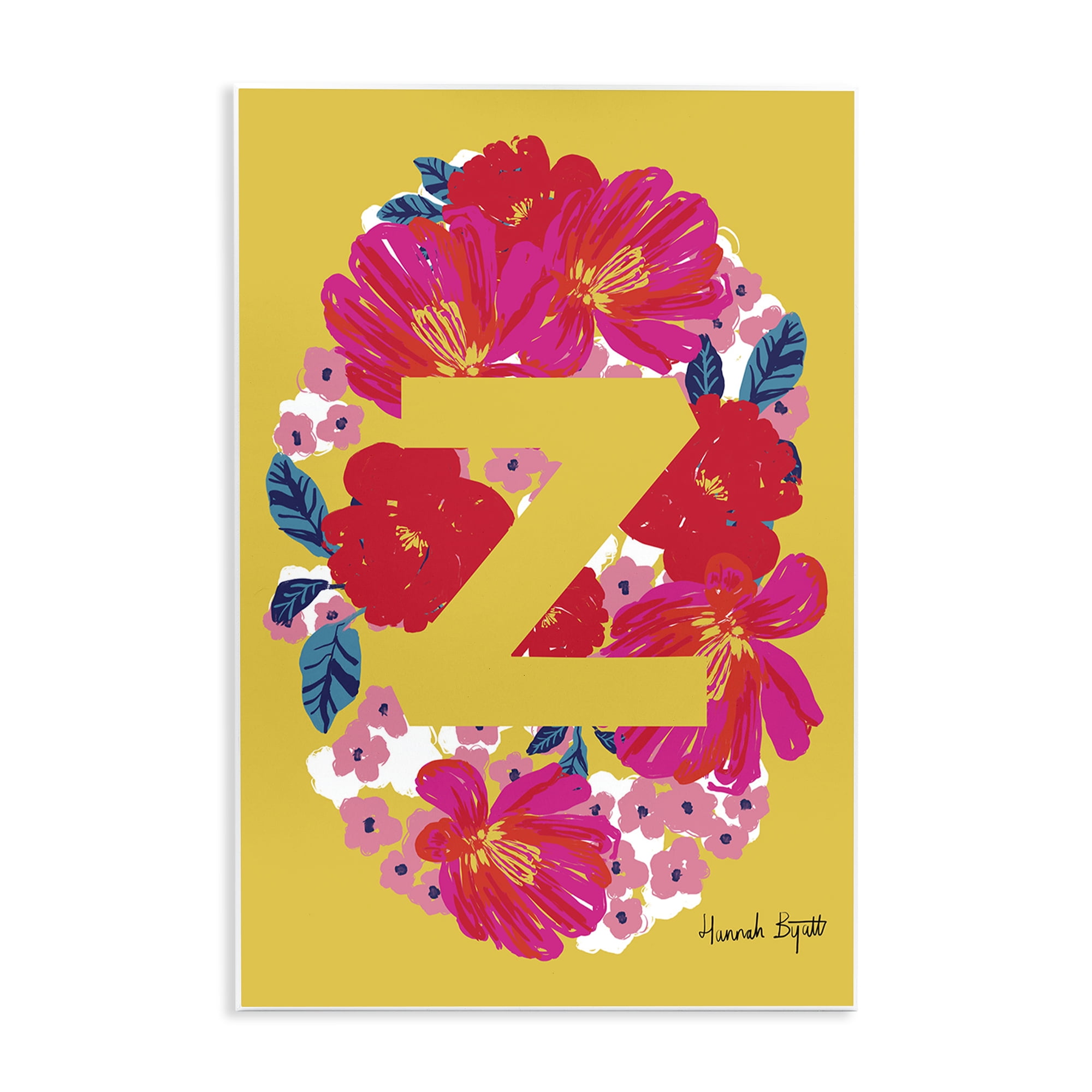 Stupell Industries Floral Bloom Letter Z Botanical & Floral Painting Unframed Art Print Wall Art, 13 x 19