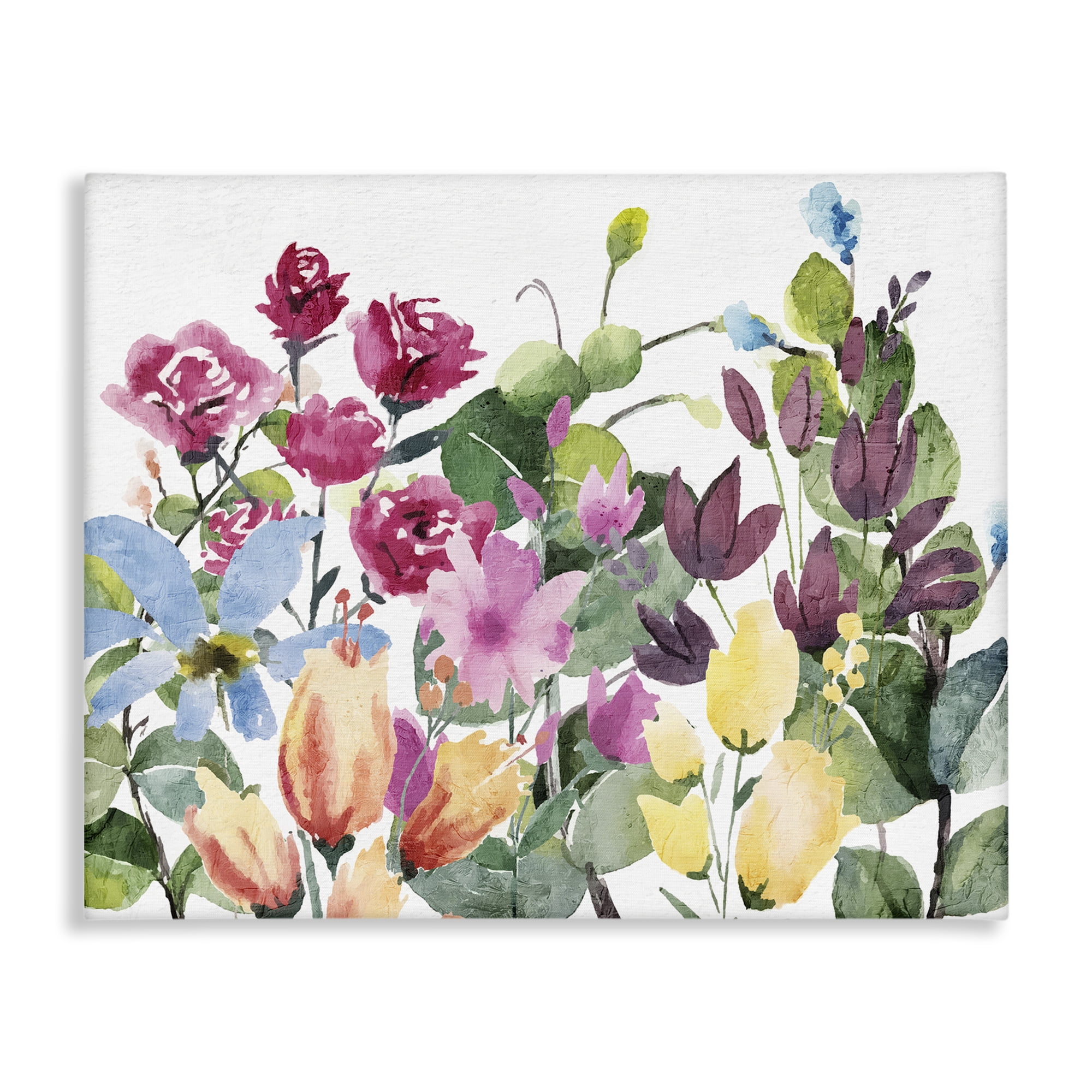 Stupell Industries Floral Blooming Colors Botanical & Floral Painting Gallery Wrapped Canvas Art Print Wall Art, 20 x 16