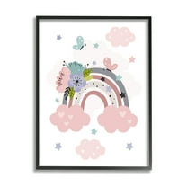 Stupell Industries Floral Blossom Rainbow Botanical & Floral Painting Black Framed Art Print Wall Art, 11 x 14