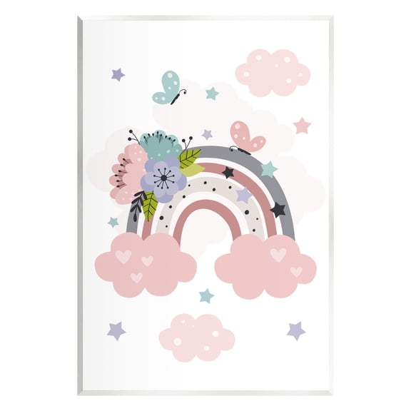 Stupell Industries Floral Blossom Rainbow Botanical & Floral Painting Unframed Art Print Wall Art, 13 x 19