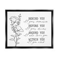 thumbnail image 1 of Stupell Industries Floral Blossoms Loving Quote Behind Before Around Within Graphic Art Jet Black Floating Framed Canvas Print Wall Art, Design by Lettered and Lined, 1 of 5