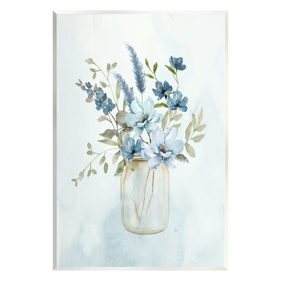 Stupell Industries Floral Blue Bouquet Botanical & Floral Painting Unframed Art Print Wall Art, 10 x 15