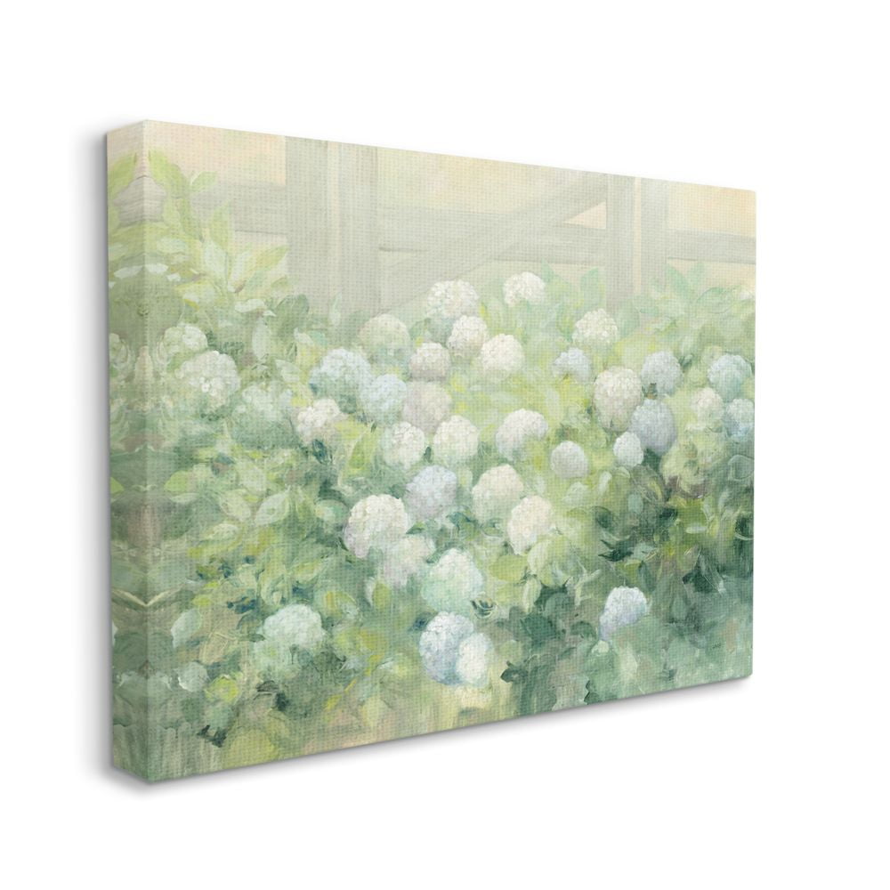 Stupell Industries Floral Blue White Hydrangea Garden Farmhouse Painting Canvas Wall Art Design by Julia Purinton, 24" x 30"