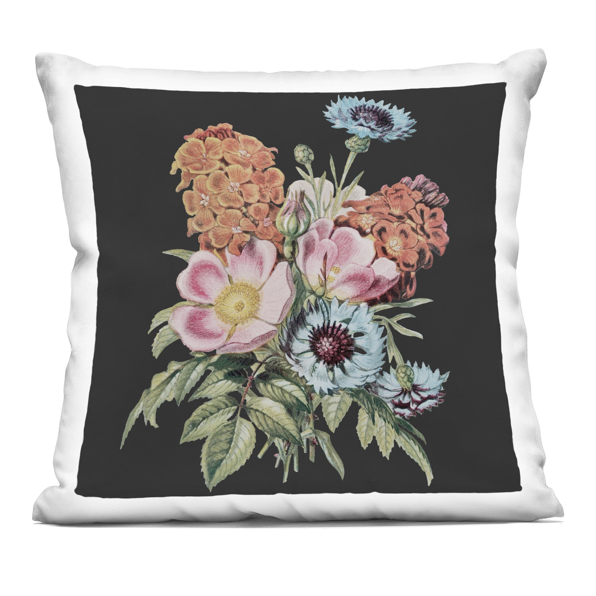 Stupell Industries Floral Bouquet on Black Decorative Printed Throw Pillow, design by Dan Meneely