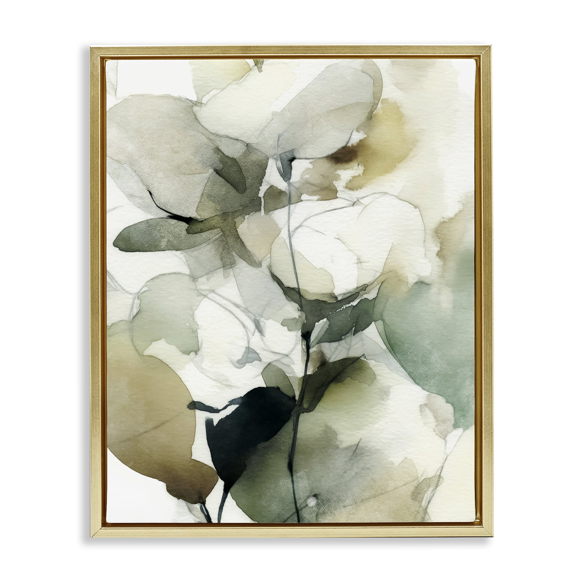 Stupell Industries Floral Branches in Motion Gold Framed Floater Canvas Wall Art, design by Svetlana Aleynikova