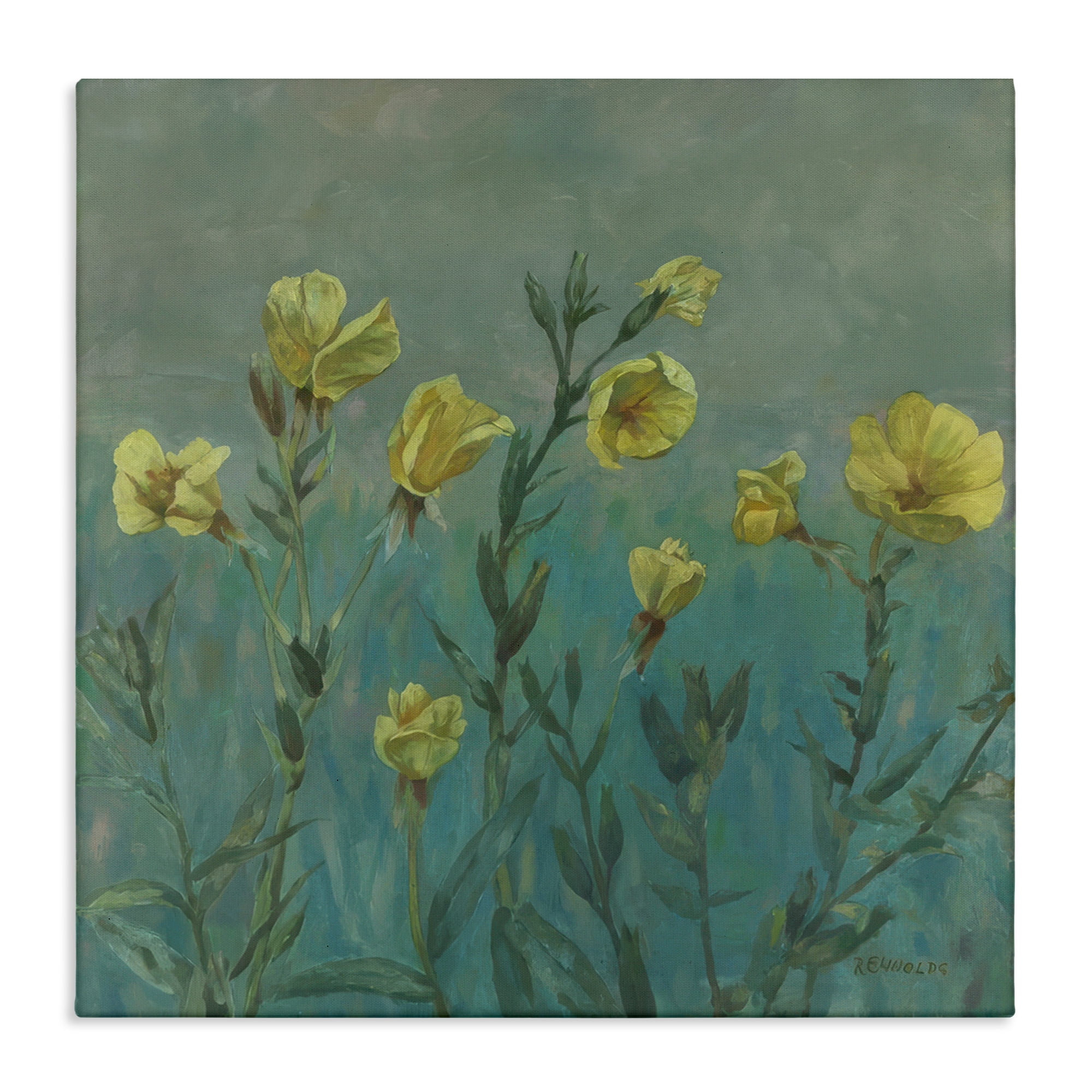 Stupell Industries Floral Buttercup Meadow Landscape & Nature Painting Wrapped Canvas Art Print Wall Art, 24 x 24