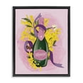thumbnail image 1 of Stupell Industries Floral Champagne Bottle Food & Beverage Painting Black Floater Framed Canvas Art Print Wall Art, 25 x 31, 1 of 10