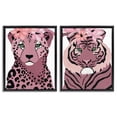 thumbnail image 1 of Stupell Industries Floral Cheetah Tiger Animals Painting Black Floater Framed Canvas Art Print Wall Art, 31 x 25, Set of 2, 1 of 2
