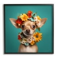 thumbnail image 1 of Stupell Industries Floral Chihuahua Portrait Animals & Insects Painting Black Framed Art Print Wall Art, 12 x 12, 1 of 9