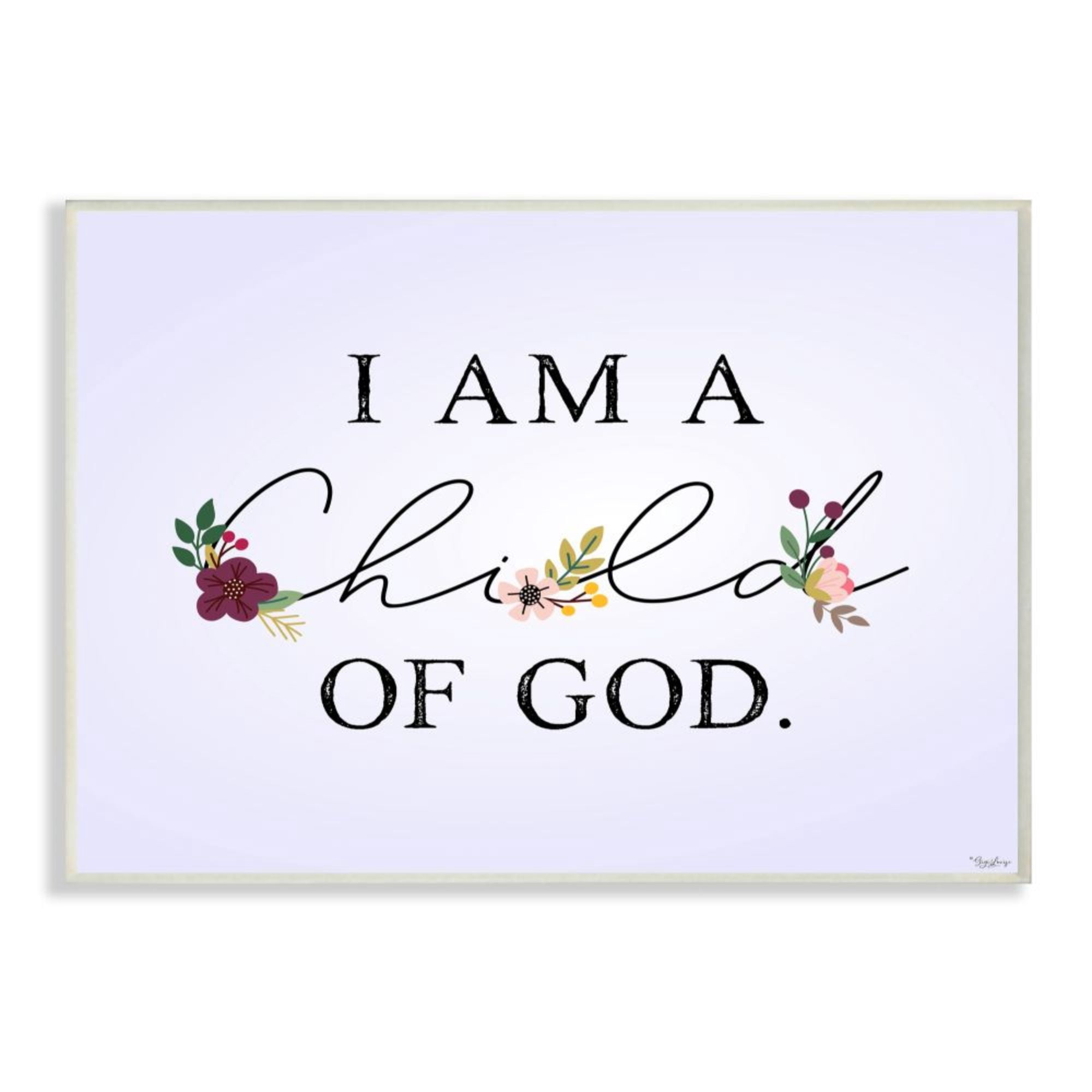 Stupell Industries Floral Child Of God Phrase over Purple Design by Gigi Louise