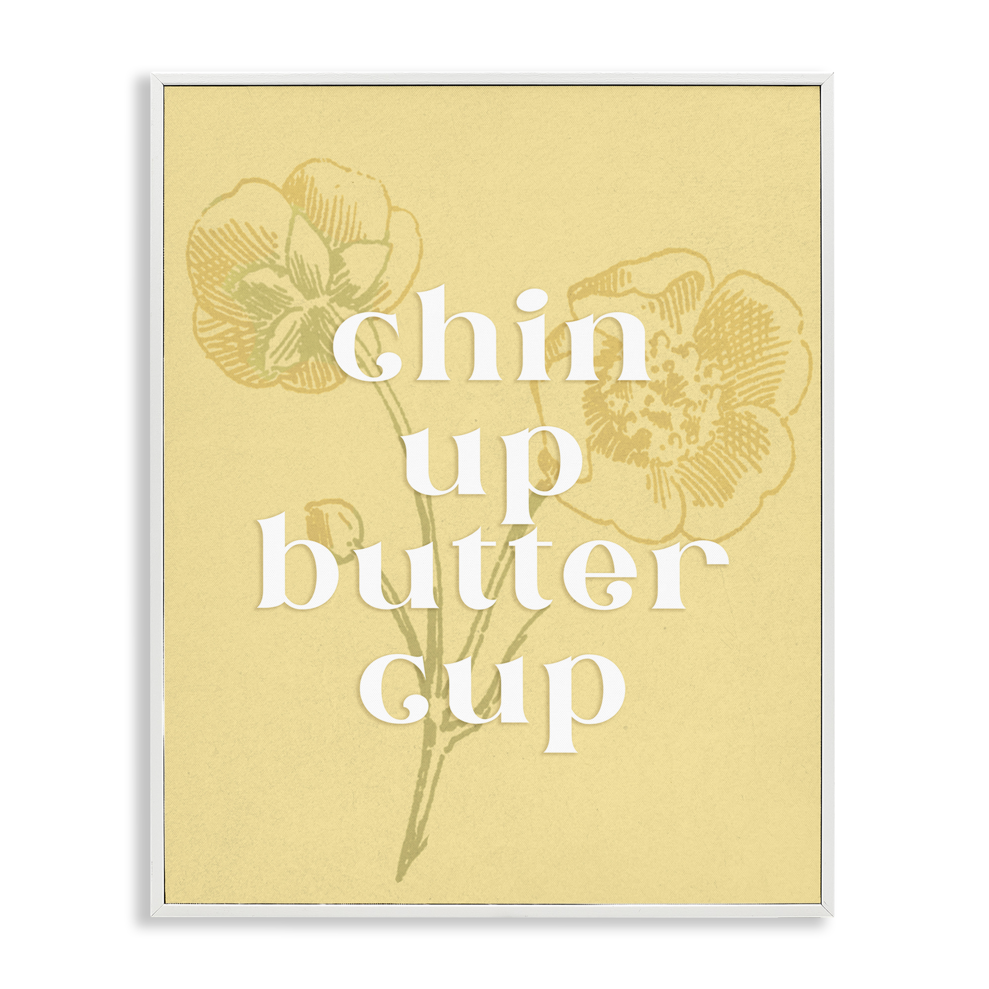 Stupell Industries Floral Chin Up Phrase Plants & Flowers Painting White Framed Art Print Wall Art, 16 x 20