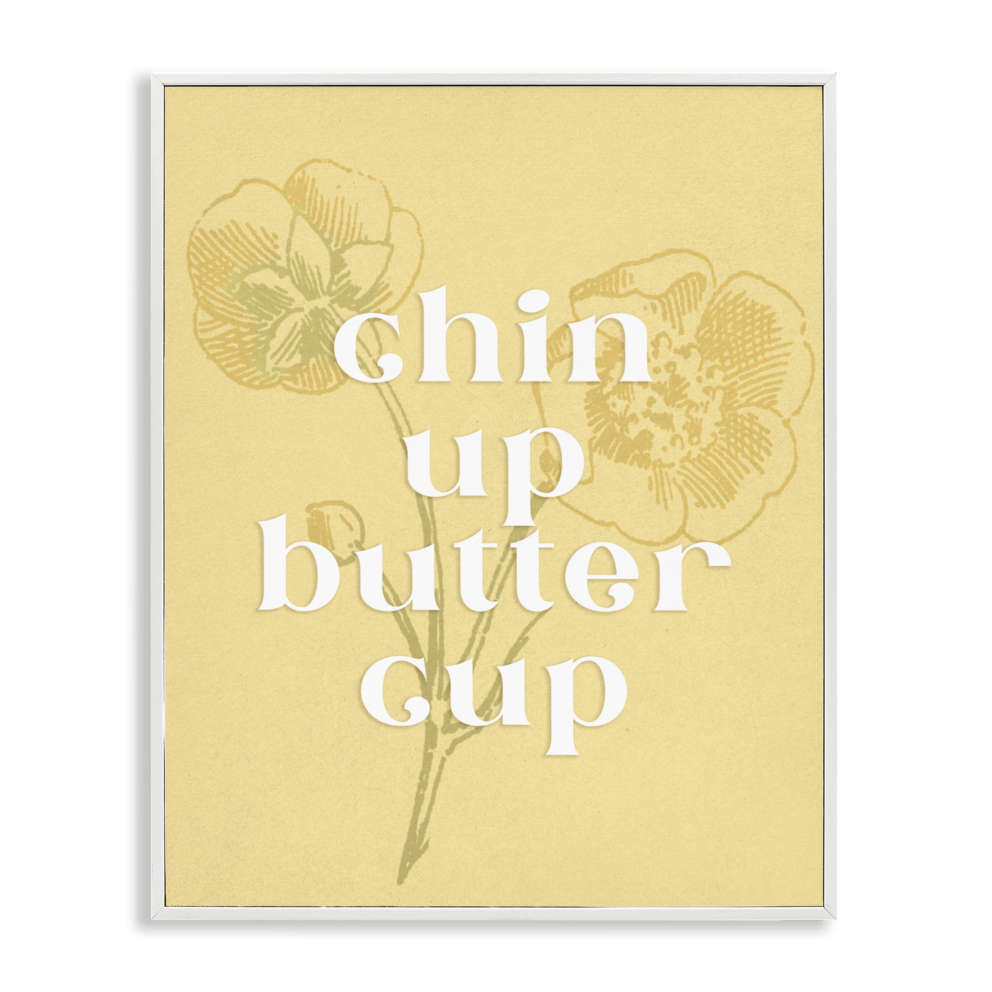 Stupell Industries Floral Chin Up Phrase Plants & Flowers Painting White Framed Art Print Wall Art, 24 x 30
