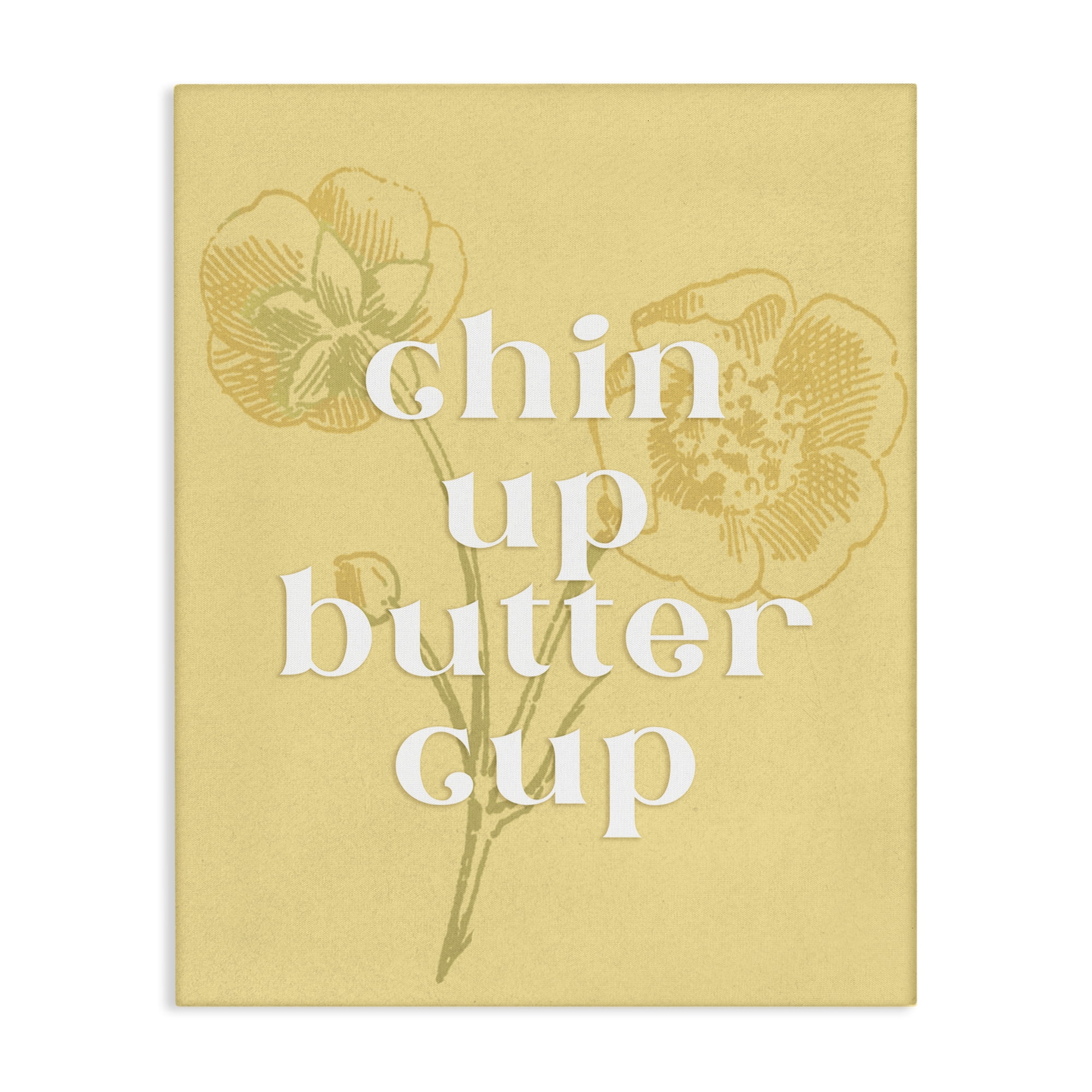 Stupell Industries Floral Chin Up Phrase Plants & Flowers Painting Wrapped Canvas Art Print Wall Art, 30 x 40