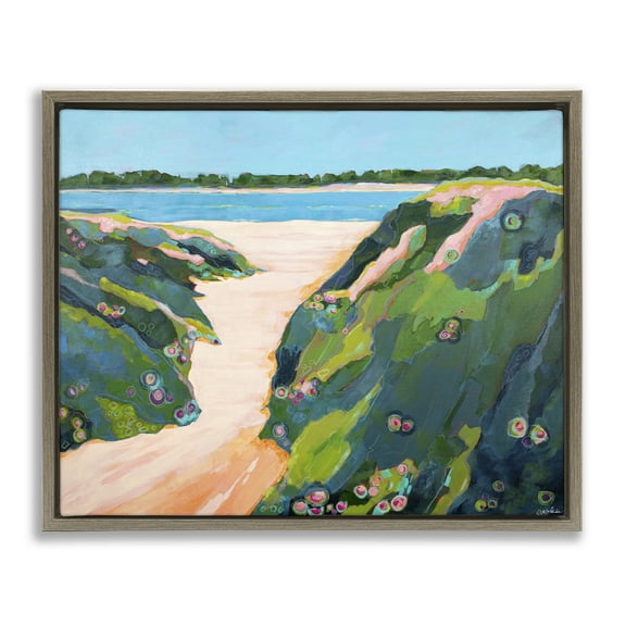 Stupell Industries Floral Cliffs Landscape Brown Framed Floater Canvas Wall Art design by Dorothy Holmes Mohler, 17 x 21
