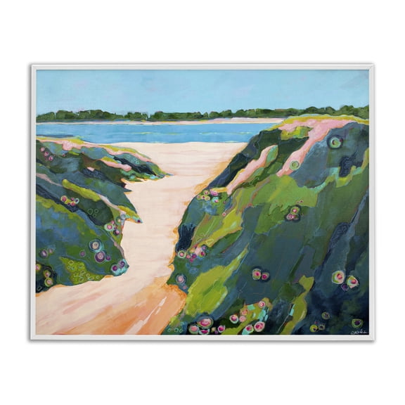 Stupell Industries Floral Cliffs Landscape White Framed Giclee Art design by Dorothy Holmes Mohler, 11 x 14