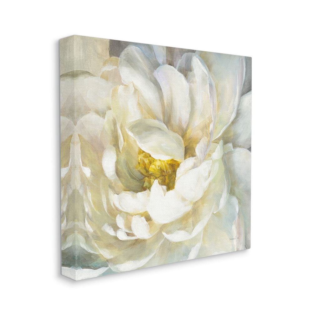 Stupell Industries Floral Close-Up Petals Nature Yellow White Painting Canvas Wall Art Design by Danhui Nai, 30" x 30"