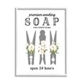 thumbnail image 1 of Stupell Industries Floral Clothespin Silhouette Vintage Script Soap Signage Graphic Art White Framed Art Print Wall Art, Design by Lettered and Lined, 1 of 5