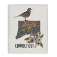 thumbnail image 1 of Stupell Industries Eclectic Floral Connecticut State White Framed Giclee Art, 24 x 30, by Valentina Harper, 1 of 8