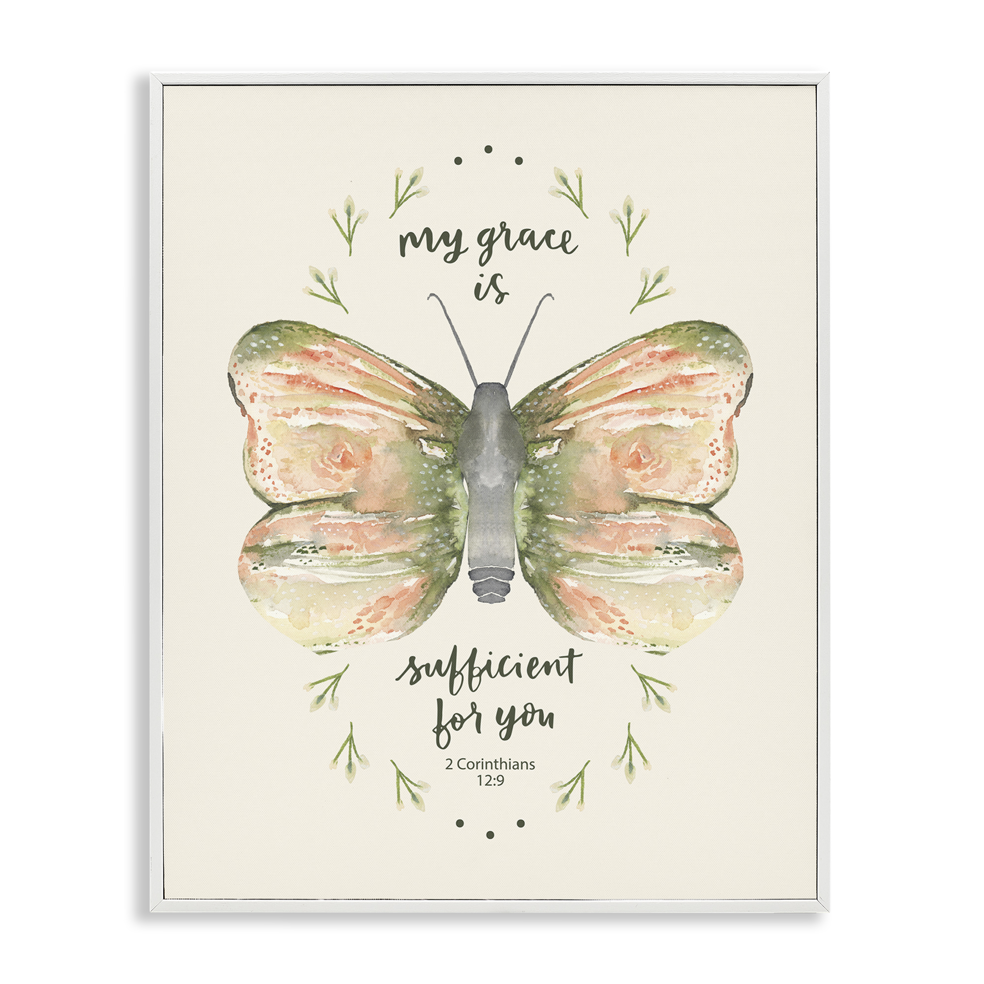 Stupell Industries Floral Corinthians Verse Animals Painting White Framed Art Print Wall Art, 16 x 20