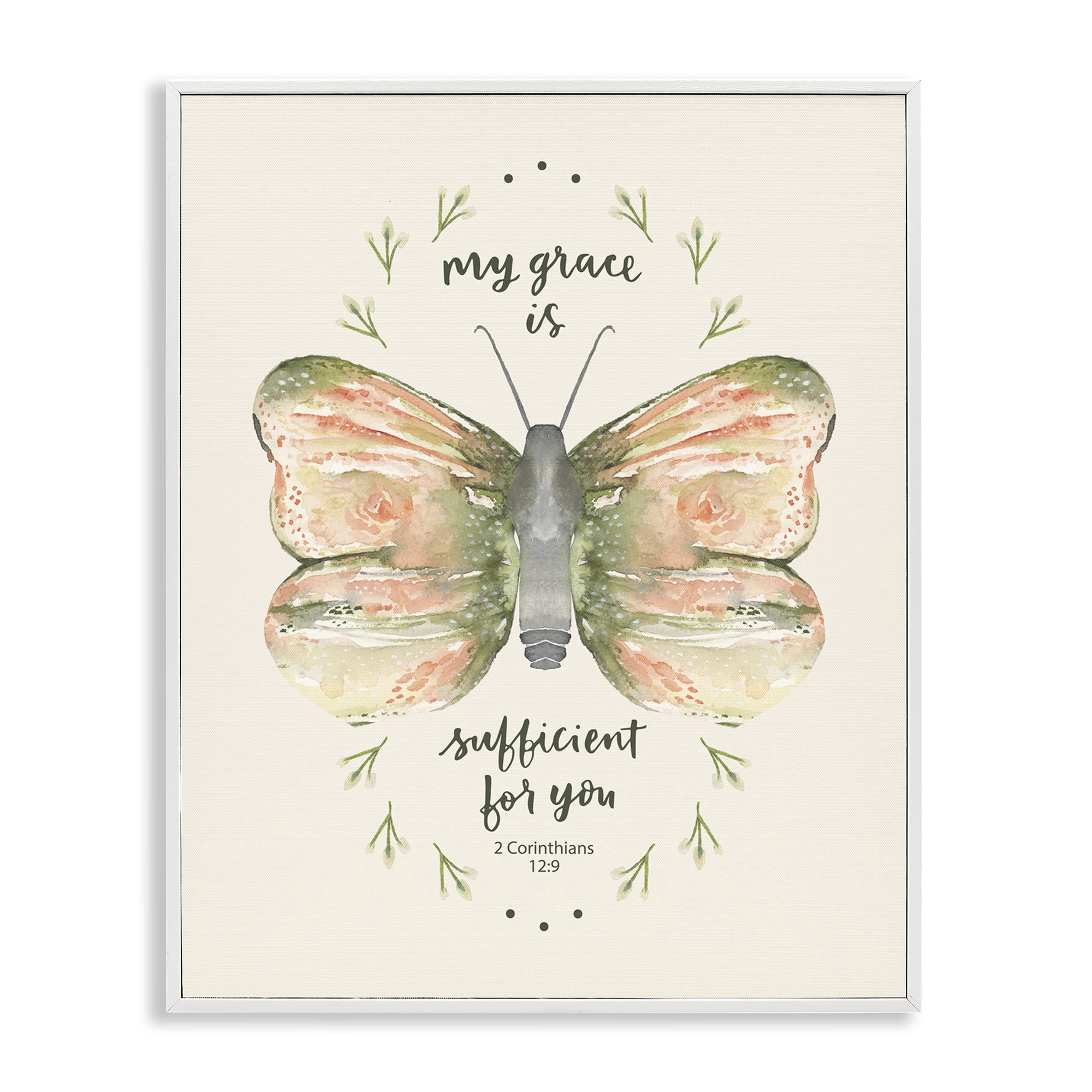 Stupell Industries Floral Corinthians Verse Animals Painting White Framed Art Print Wall Art, 24 x 30