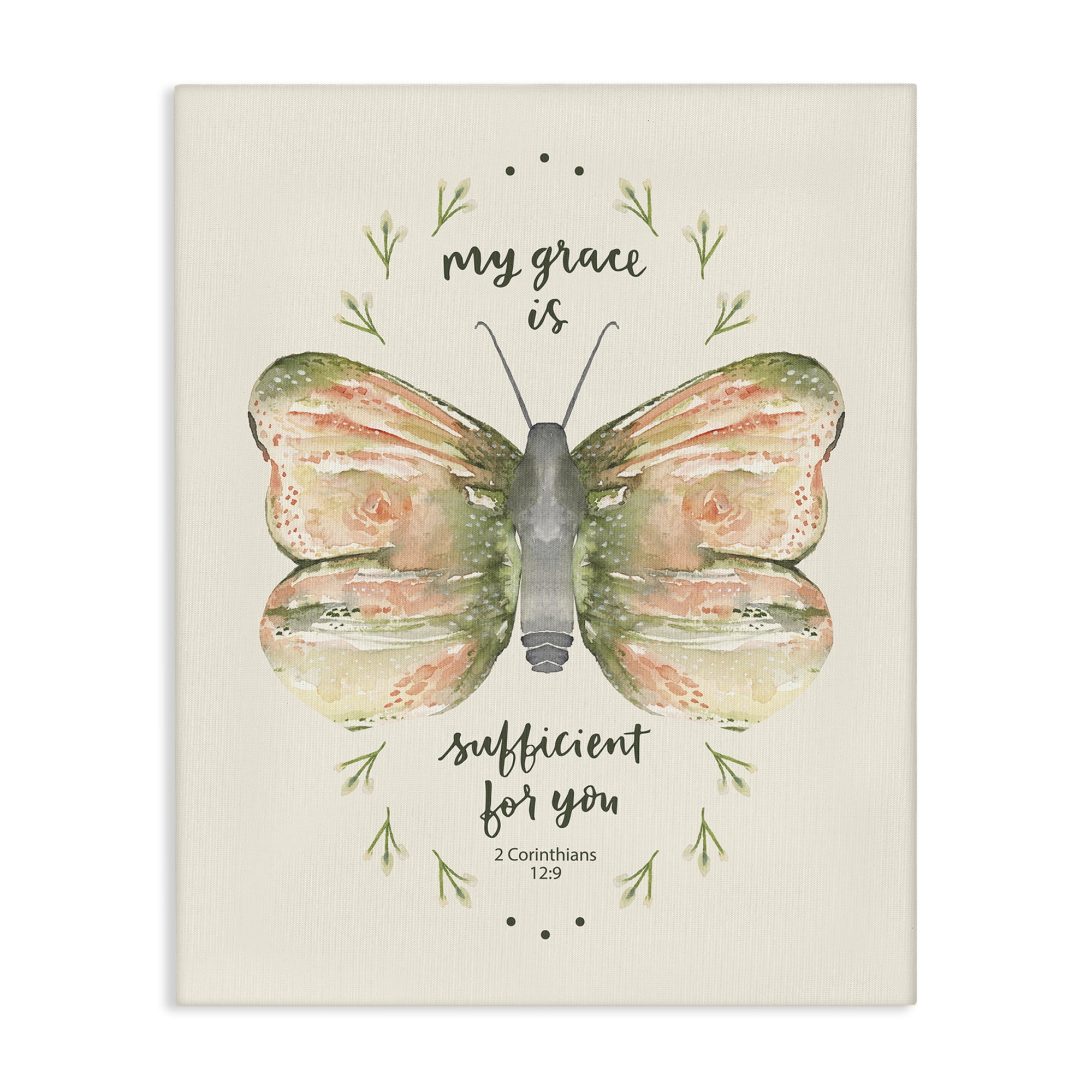 Stupell Industries Floral Corinthians Verse Animals Painting Wrapped Canvas Art Print Wall Art, 36 x 48