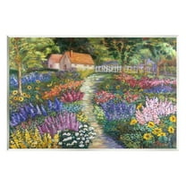 Stupell Industries Floral Cottage Gardens Landscape Painting Unframed Art Print Wall Art, 15 x 10