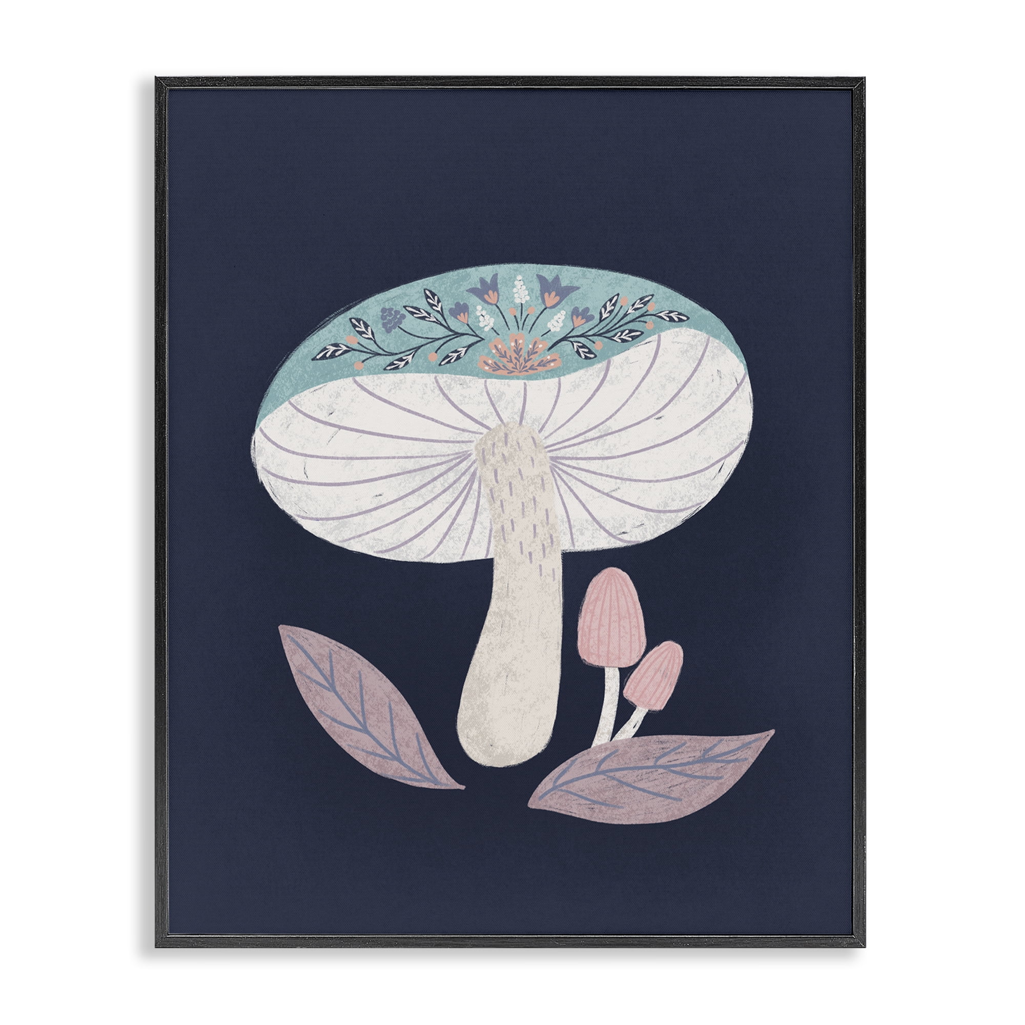 Stupell Industries Floral Cottage Mushroom Black Framed Giclee Art, design by Metka Hiti