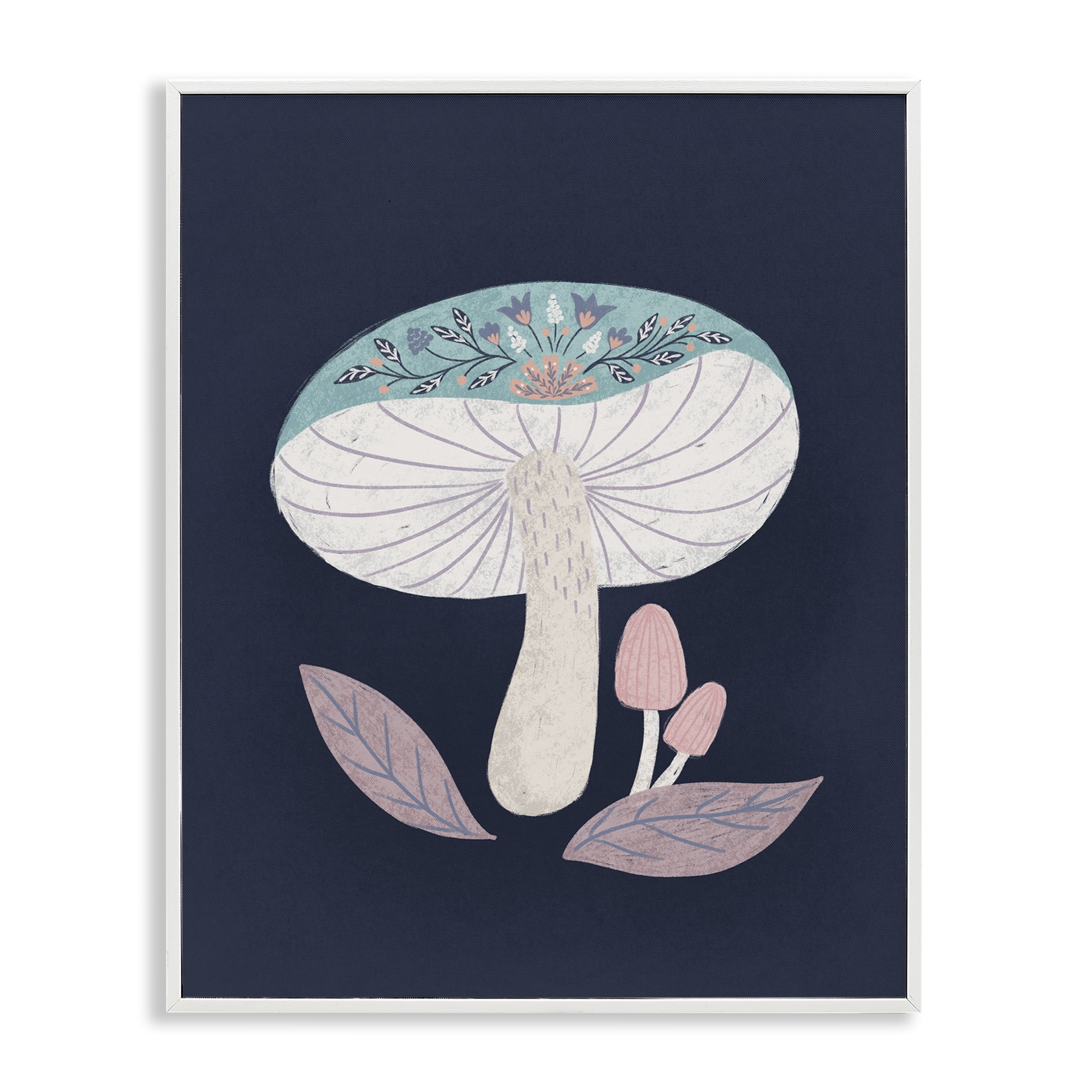 Stupell Industries Floral Cottage Mushroom White Framed Giclee Art, design by Metka Hiti