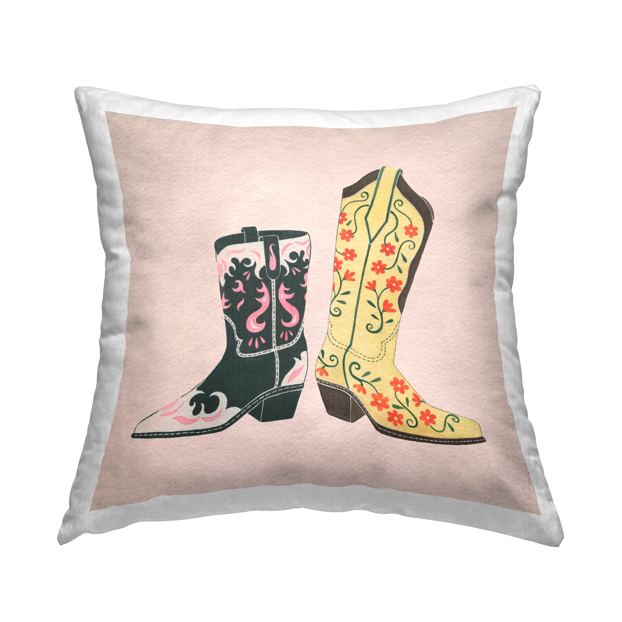 Stupell Industries Floral Cowgirl Fashion Decorative Printed Throw Pillow Design by Grace Popp