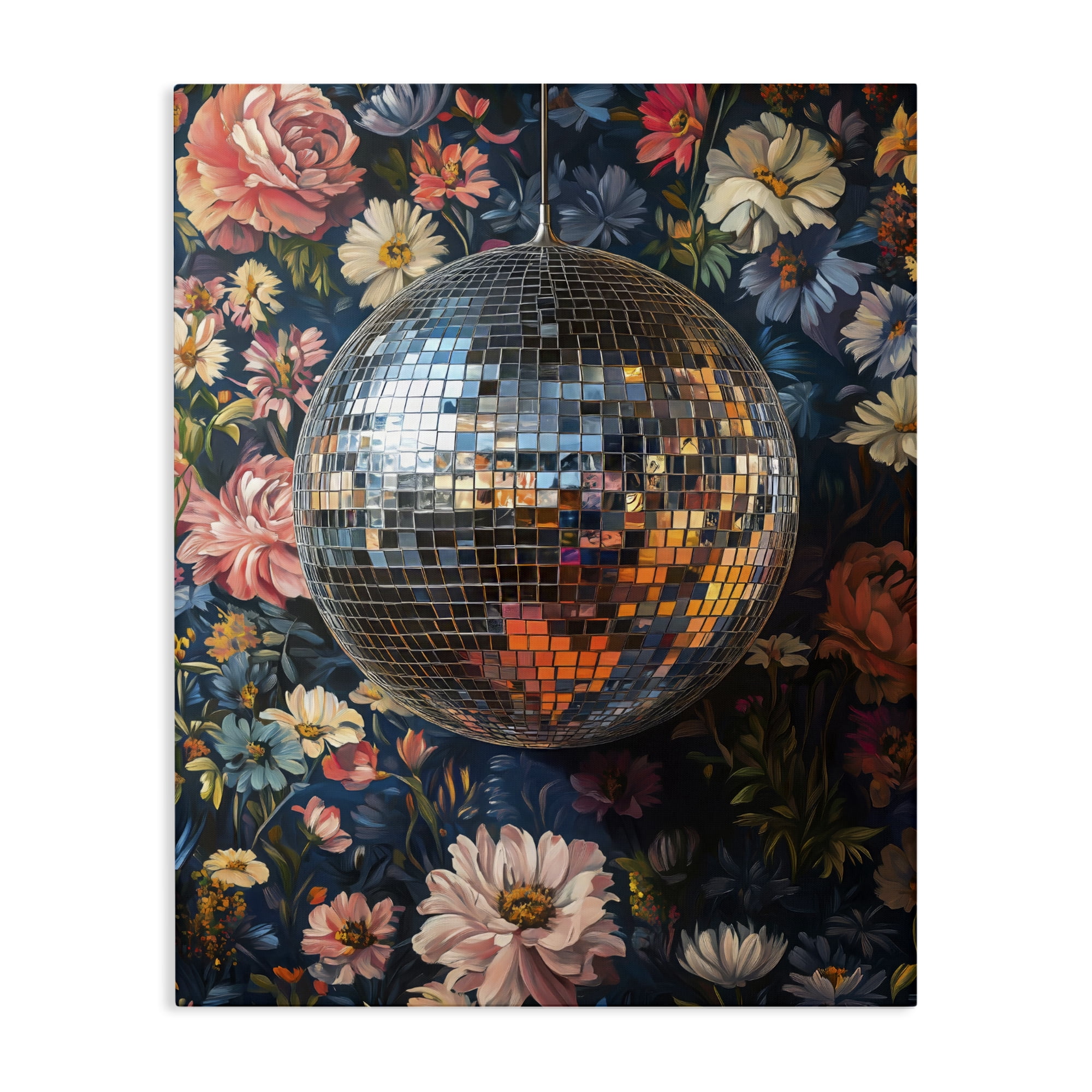 Stupell Industries Floral Disco Ball Reflection Canvas Wall Art, design by LSR Design Studio