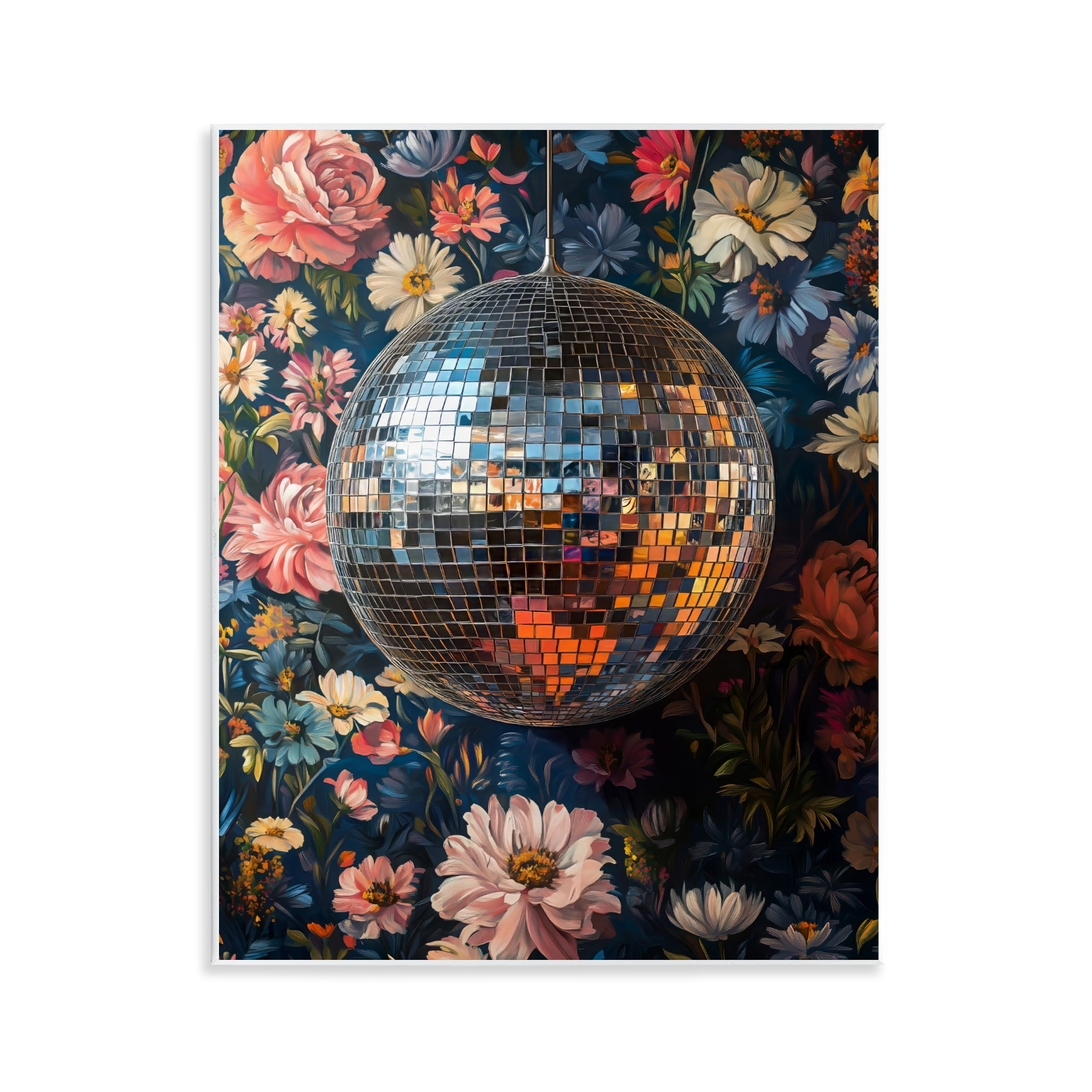 Stupell Industries Floral Disco Ball Reflection Wall Plaque Art, design by LSR Design Studio