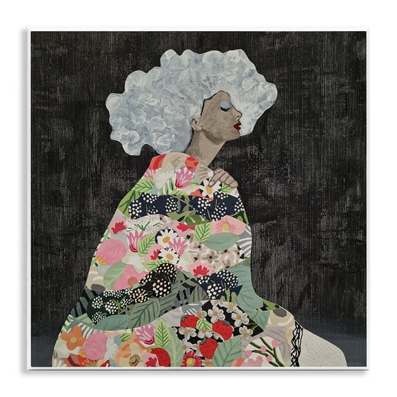 Stupell Industries Floral Dress Woman People Painting Unframed Art Print Wall Art, 12 x 12