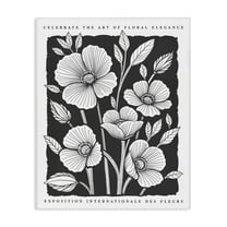 Stupell Industries Floral Elegance Poster Floral Painting Wrapped Canvas Canvas Art Print Wall Art, 16 x 20