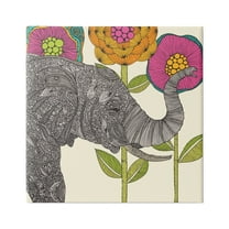 Stupell Industries Floral Elephant Wildlife Intricate Paisley Patterns Shapes Graphic Art Gallery Wrapped Canvas Print Wall Art, Design by Valentina Harper