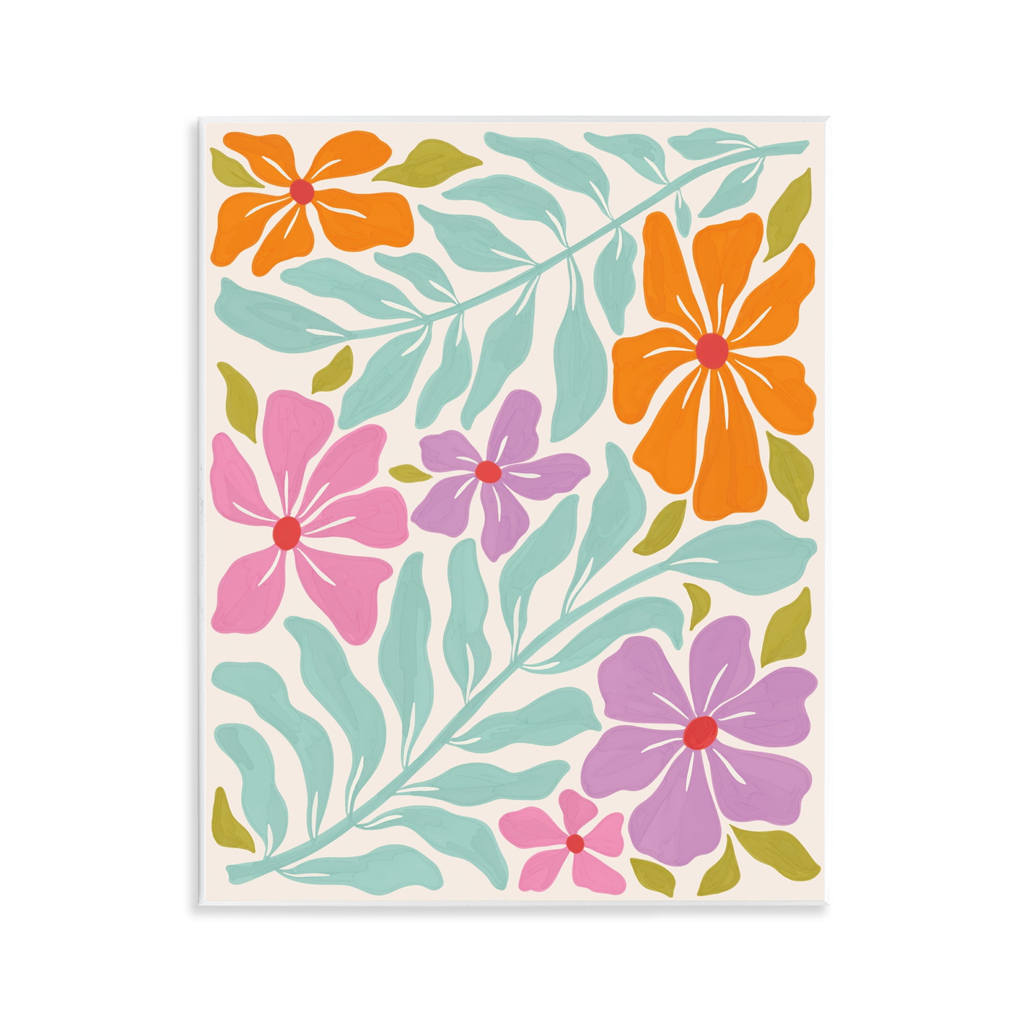 Stupell Industries Floral Energy Pattern Plants & Flowers Painting Unframed Art Print Wall Art, 11 x 14