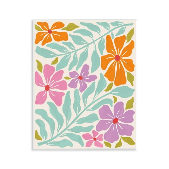 Stupell Industries Floral Energy Pattern Plants & Flowers Painting Unframed Art Print Wall Art, 11 x 14