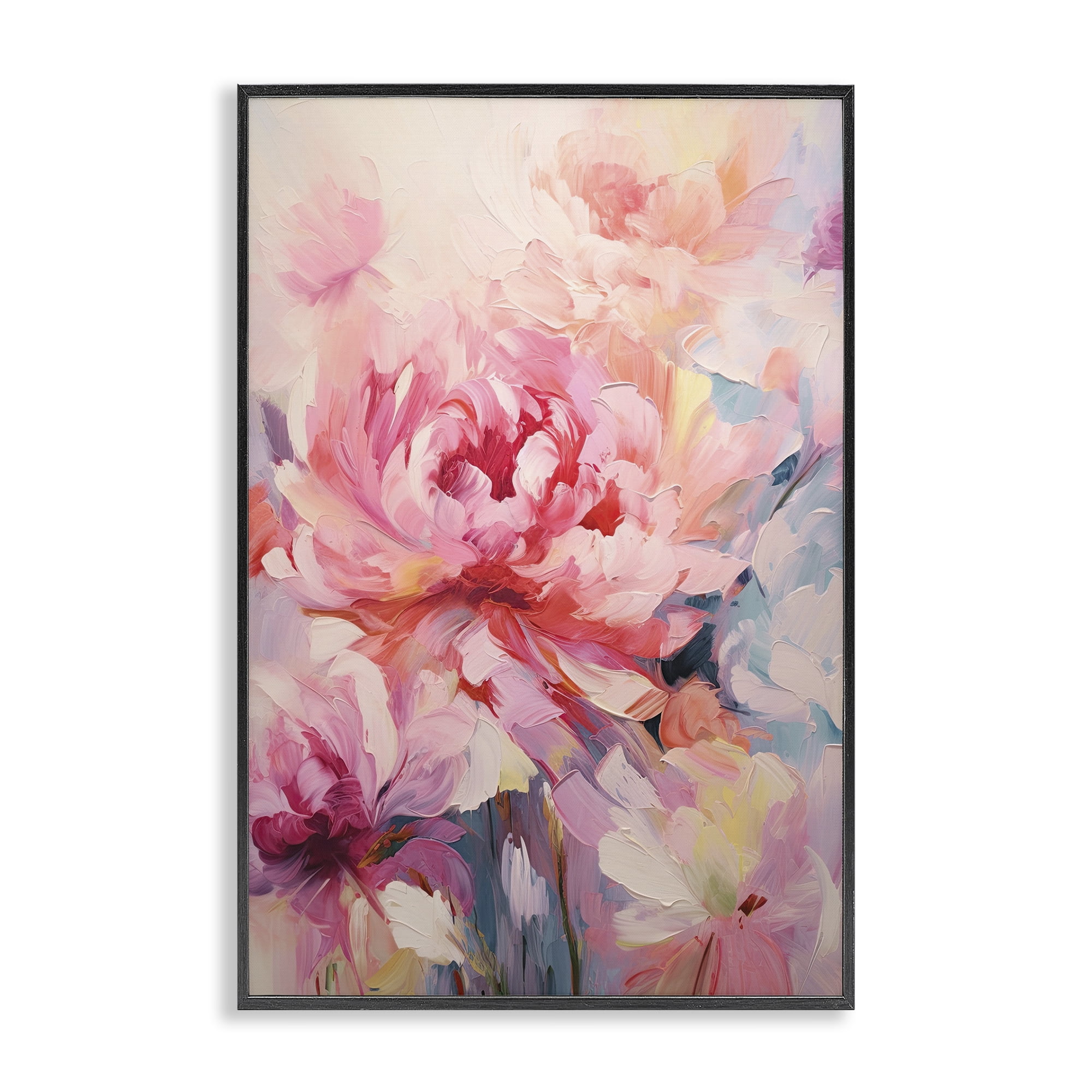 Stupell Industries Floral Explosions Abstract Botanical & Floral Painting Black Framed Art Print Wall Art, 12 x 18