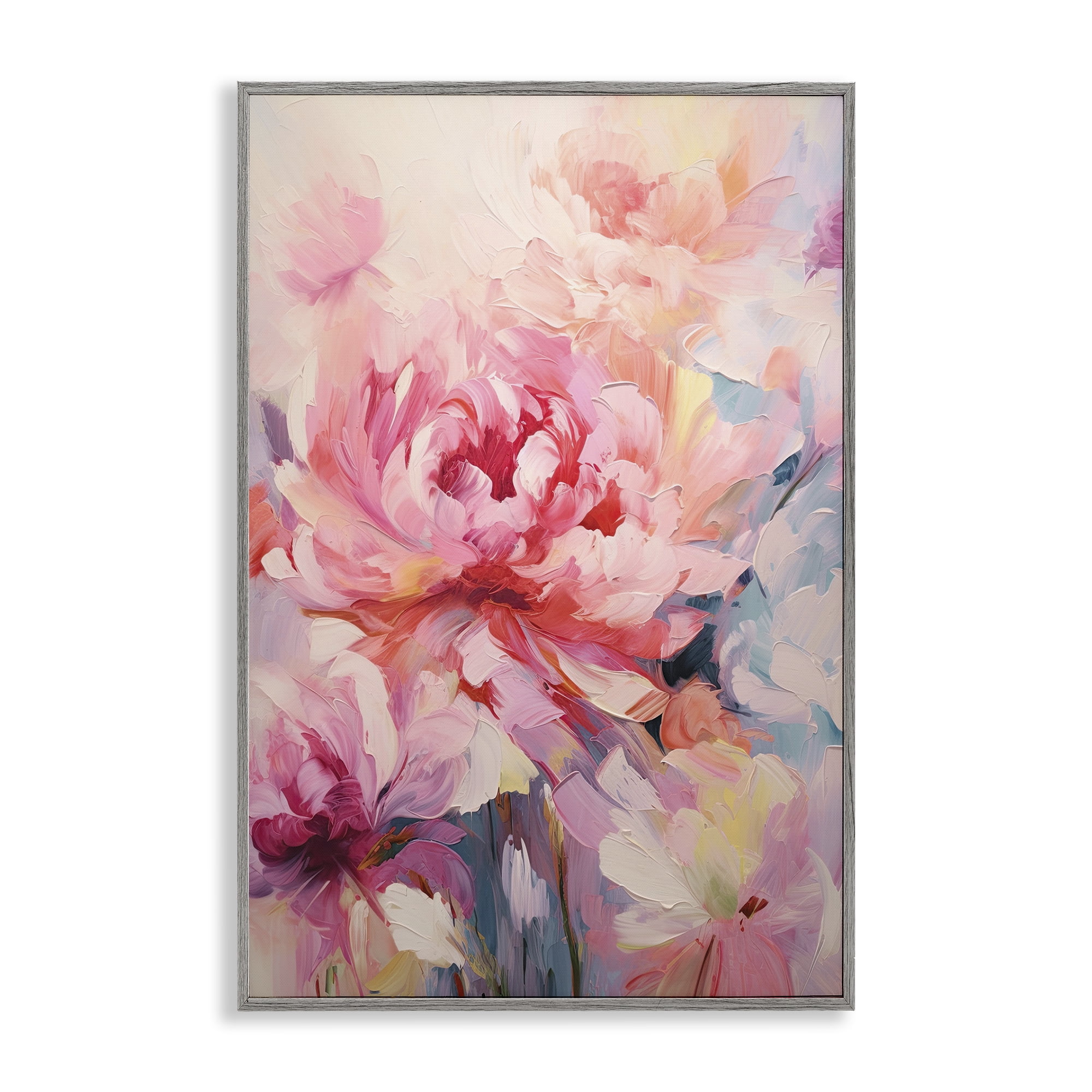 Stupell Industries Floral Explosions Abstract Botanical & Floral Painting Gray Framed Art Print Wall Art, 16 x 24