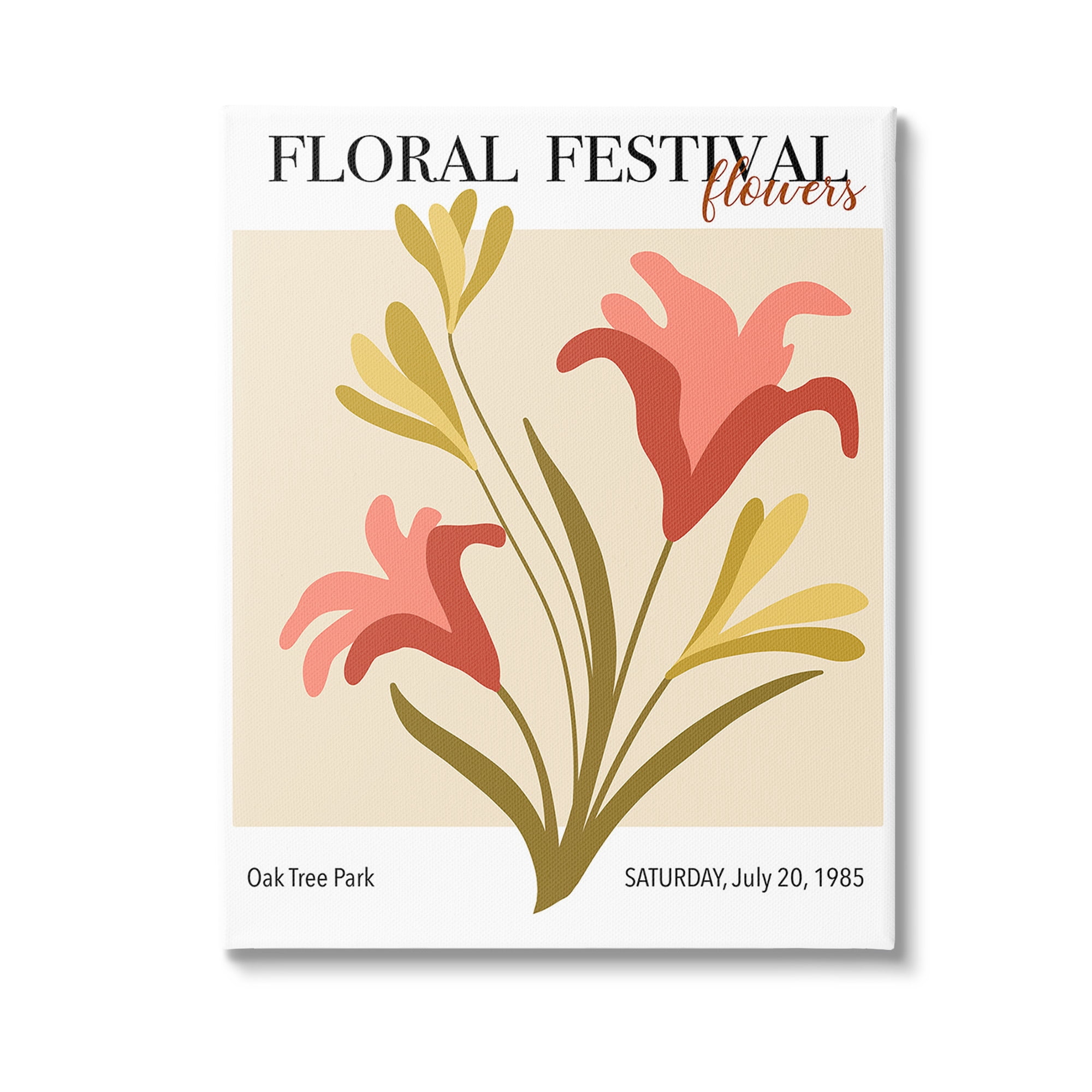 Stupell Industries Floral Festival Abstraction Botanical & Floral Painting Gallery Wrapped Canvas Art Print Wall Art, 36 x 48