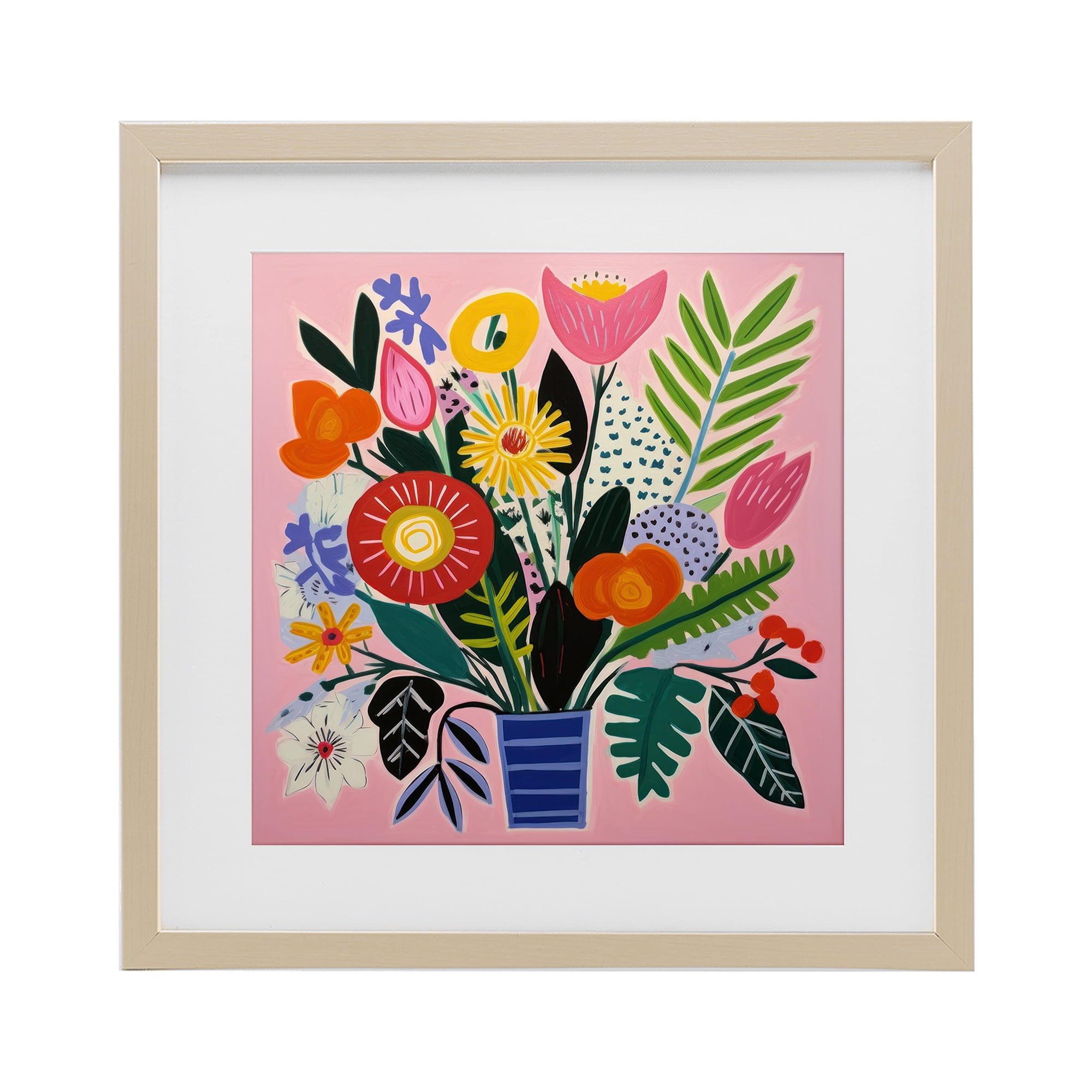 Stupell Industries Floral Flourish Summer Bouquet Birch Framed Print Under Glass, design by Lazar Studio