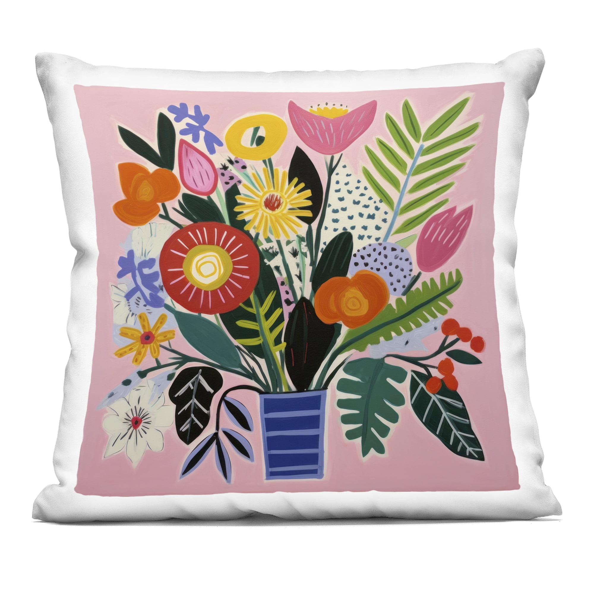 Stupell Industries Floral Flourish Summer Bouquet Decorative Printed Throw Pillow, design by Lazar Studio, 18 x 7 x 18