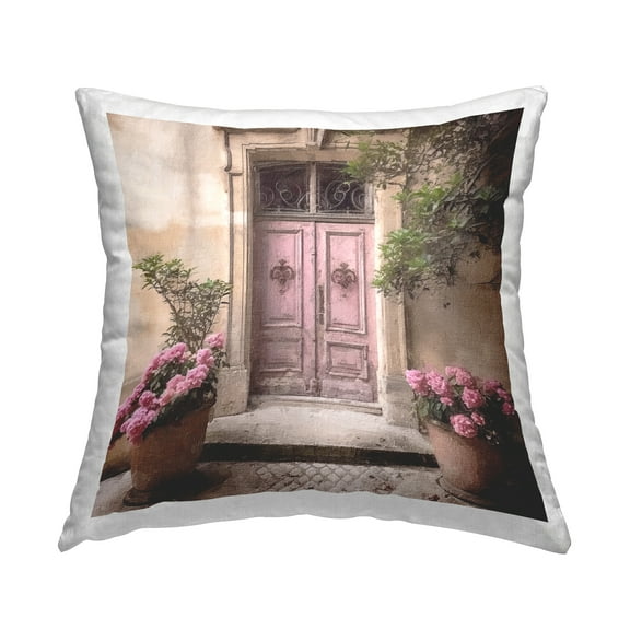 Stupell Industries Floral French Door Decorative Printed Throw Pillow, 18 x 18