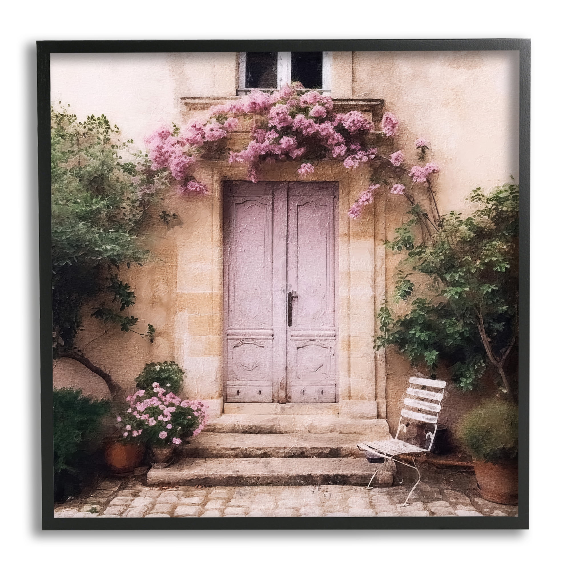 Stupell Industries Floral French Doors Travel & Places Photography Black Framed Art Print Wall Art, 17 x 17