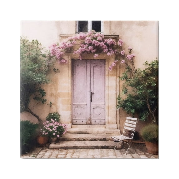 Stupell Industries Floral French Doors Travel & Places Photography Gallery Wrapped Canvas Art Print Wall Art, 17 x 17