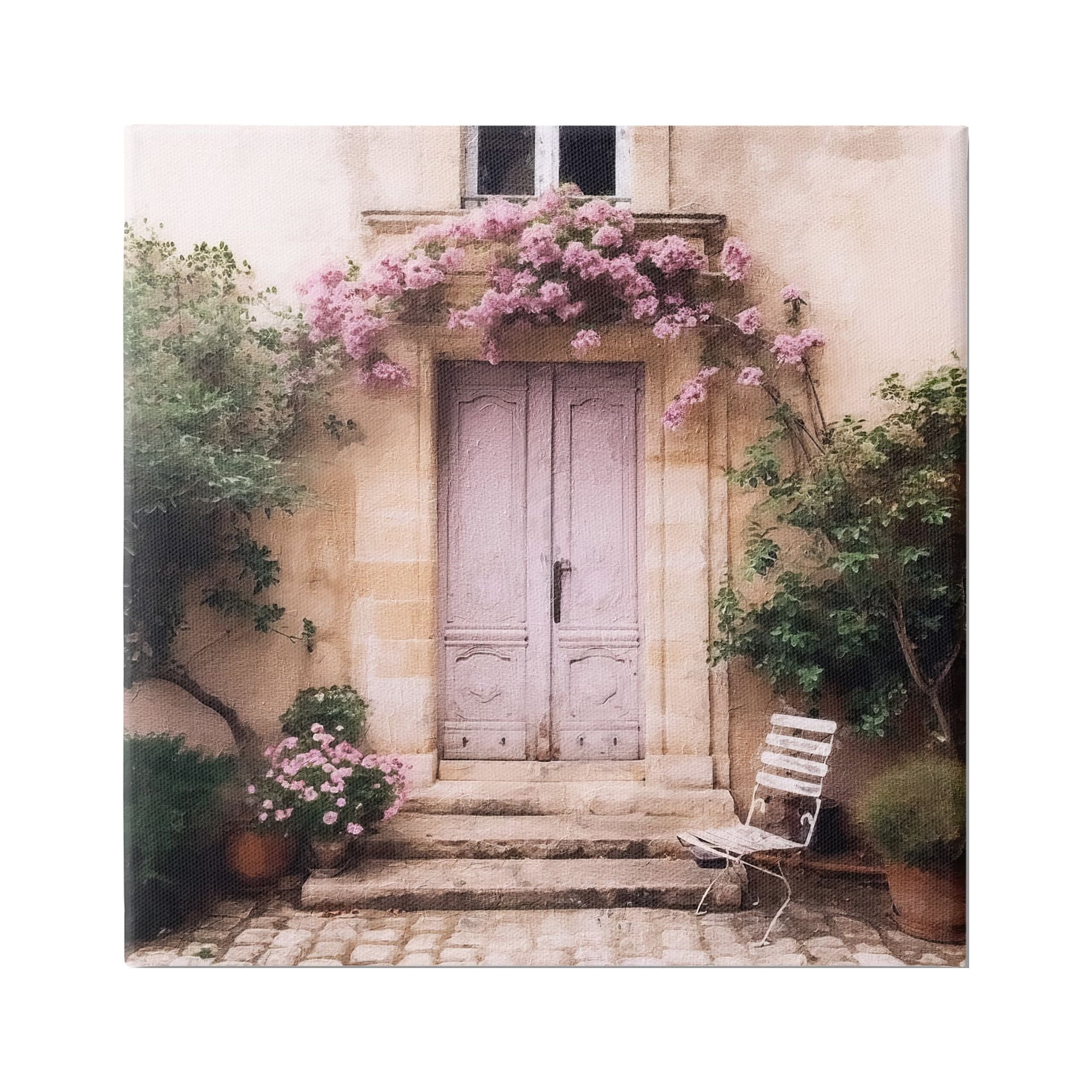 Stupell Industries Floral French Doors Travel & Places Photography Gallery Wrapped Canvas Art Print Wall Art, 30 x 30