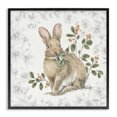 Stupell Industries Floral Garden Bunny Animals & Insects Painting Black