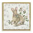 Stupell Industries Floral Garden Bunny Animals & Insects Painting Gold