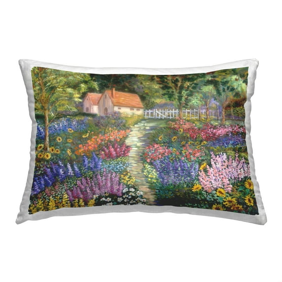 Stupell Industries Floral Garden Cottage Decorative Printed Throw Pillow, 14 x 20