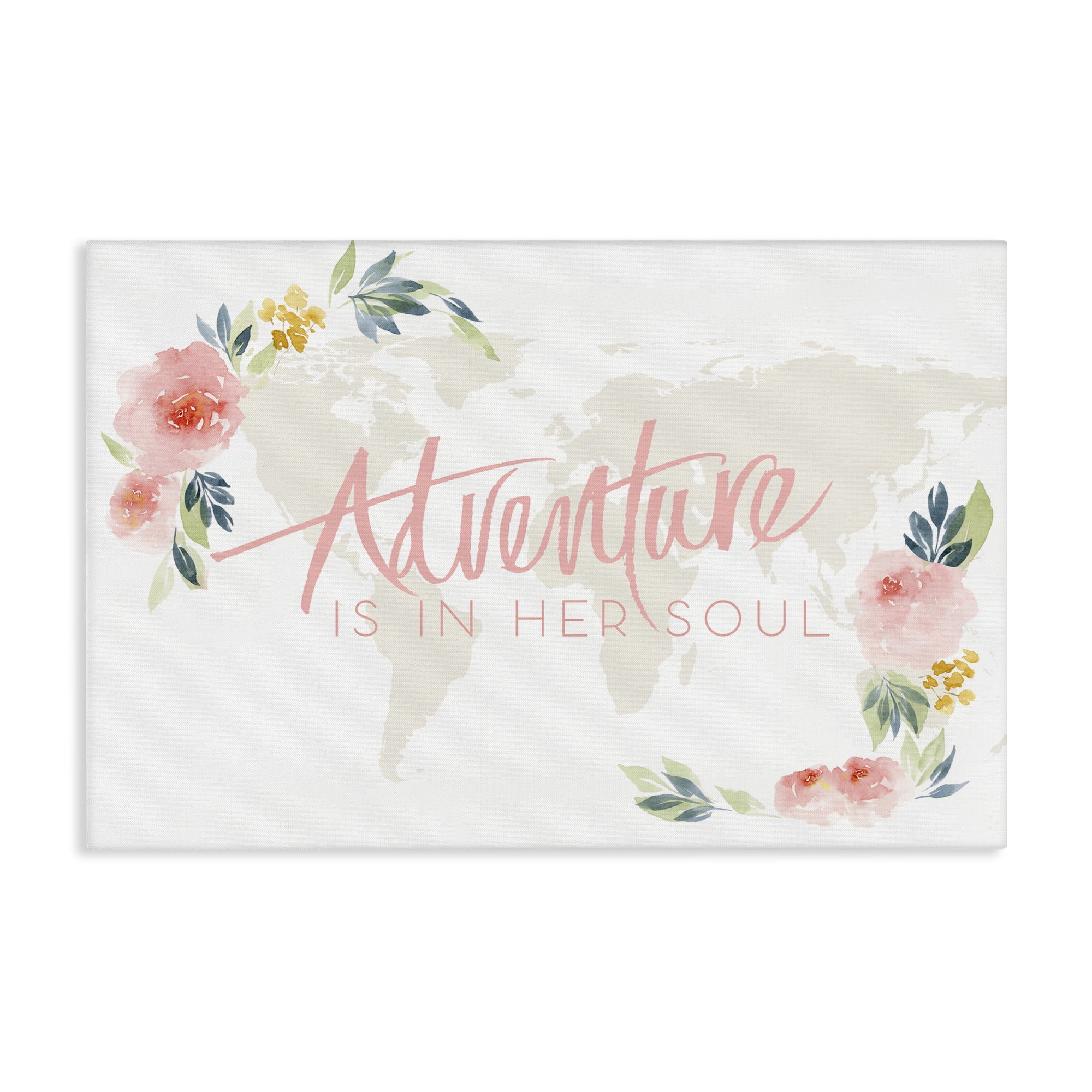 Stupell Industries Floral Girl's Adventure Plants & Flowers Painting Wrapped Canvas Art Print Wall Art, 45 x 30