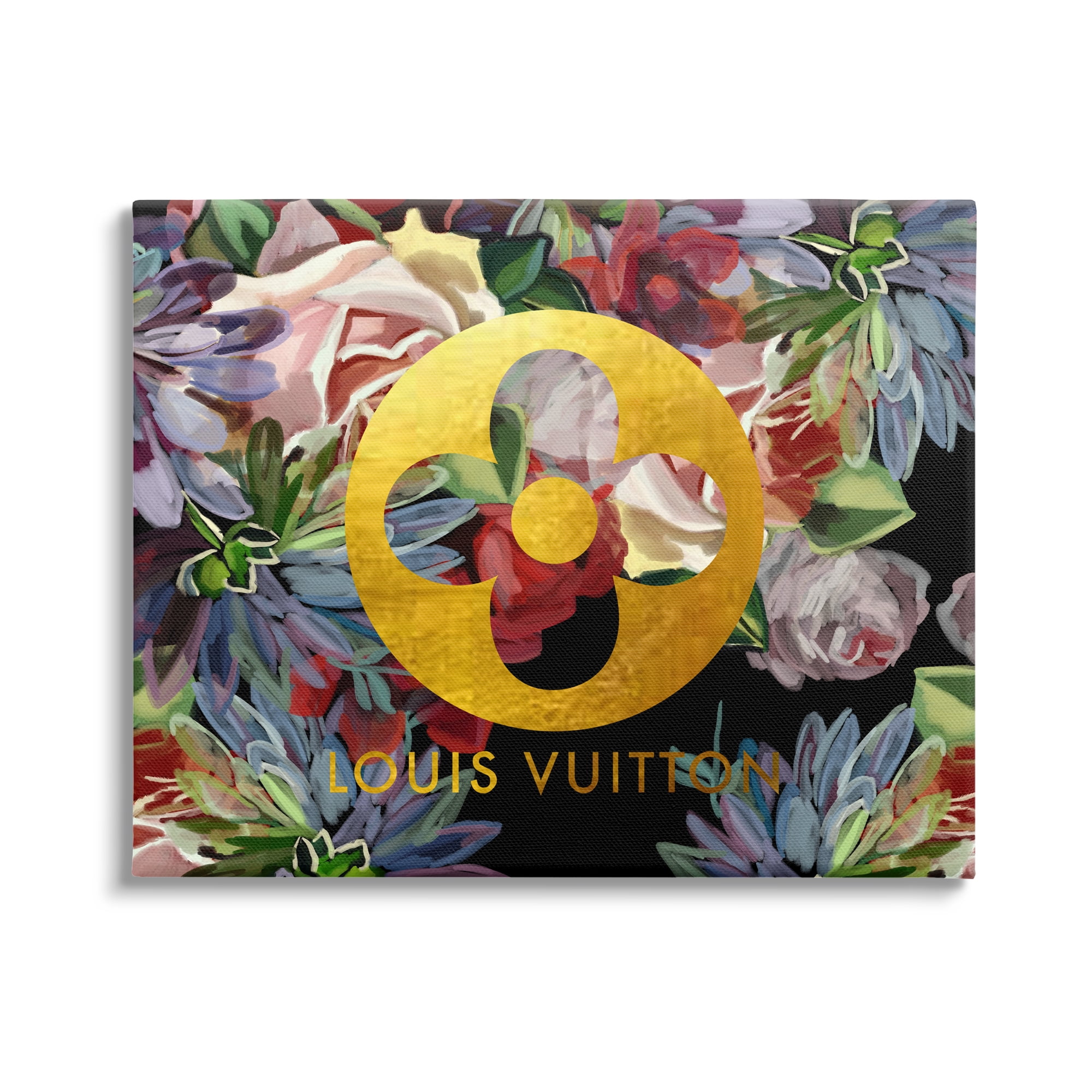 Stupell Industries Floral Glam Fashion Logo Botanical & Floral Painting Gallery Wrapped Canvas Art Print Wall Art, 20 x 16